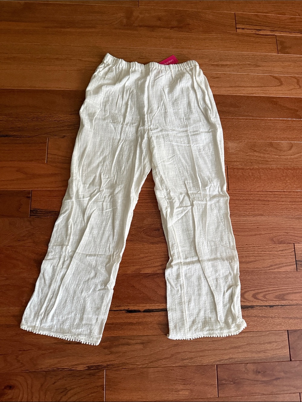 Xhilaration White Elastic-Waist Lightweight women’s Pants Small